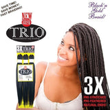Black N Gold 3x Trio Pre Stretched Braiding Hair